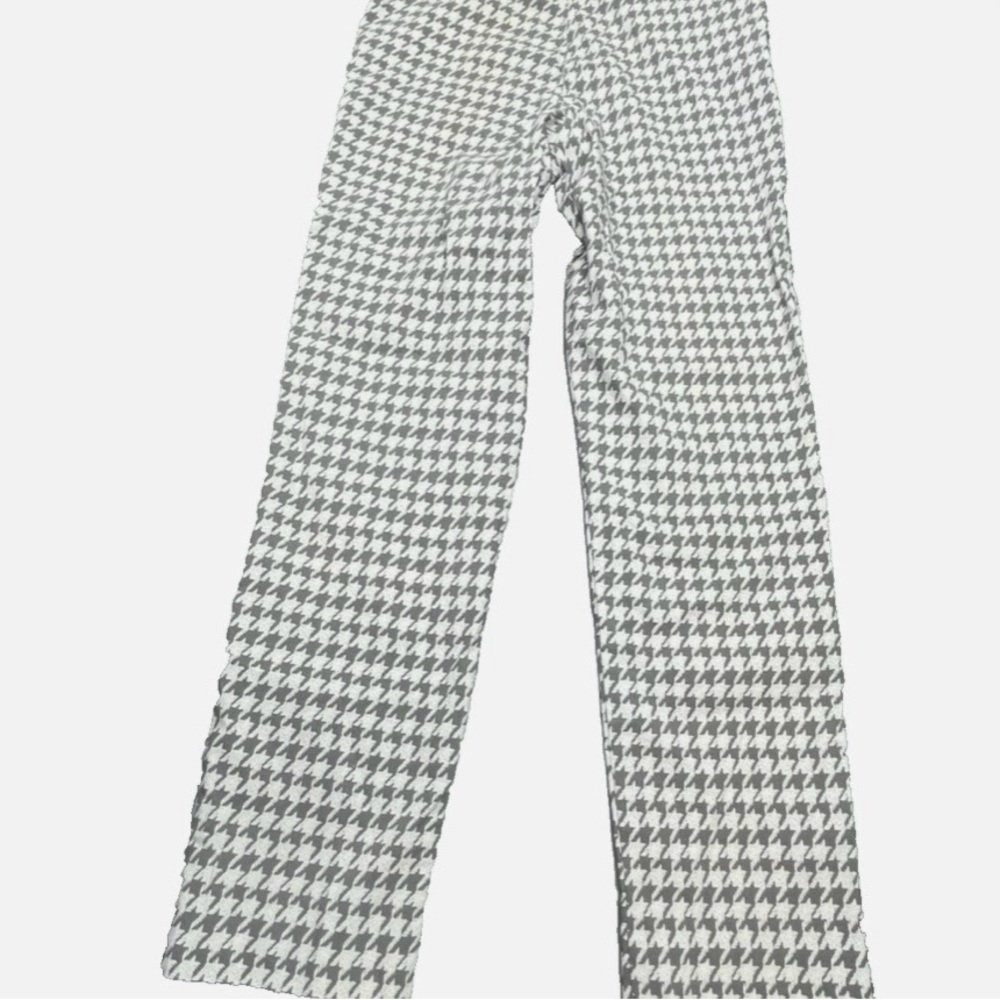 Elegant Houndstooth Women's Stretch Cropped Pants